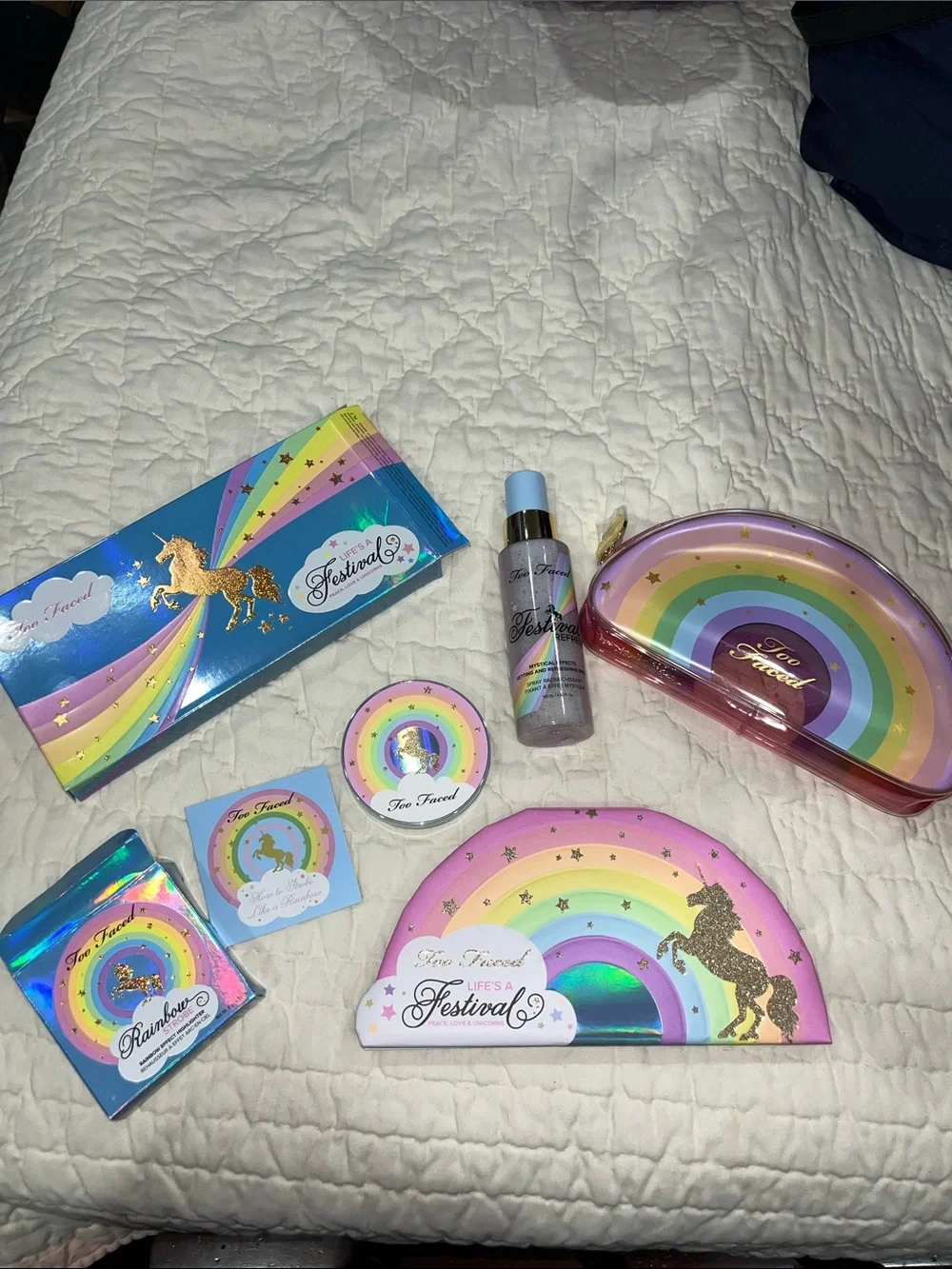 💕LIKE NEW  BUNDLE OF TOO FACED LIMITED EDITION LIFE’S A FESTIVAL ITEMS!💕
